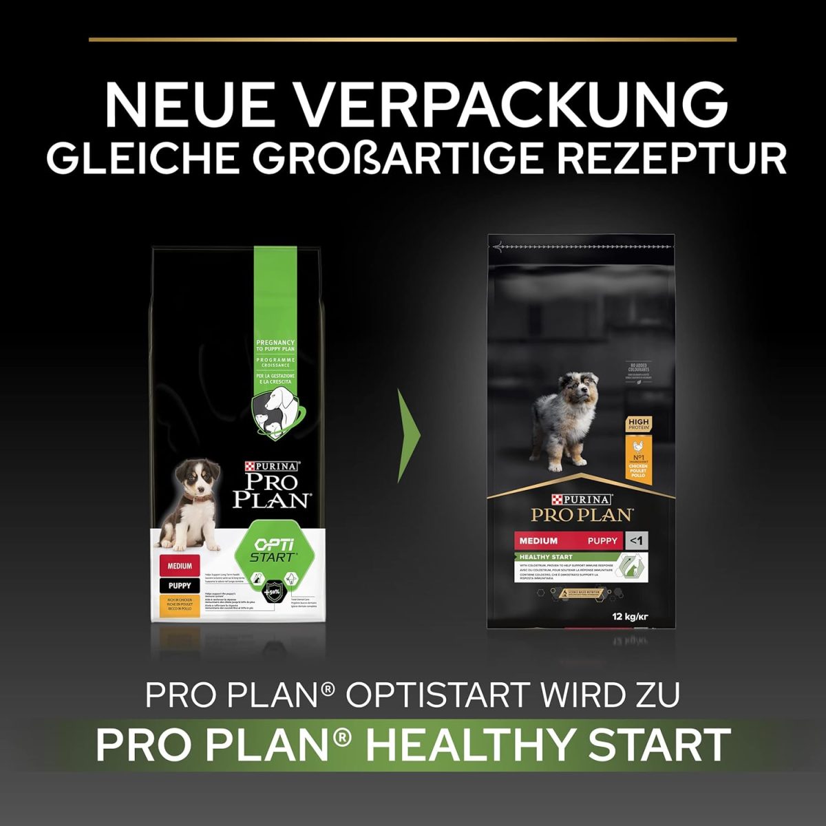 Pro Plan Healthy Start Medium Puppy Chicken Dry Dog Food 12kg Bag