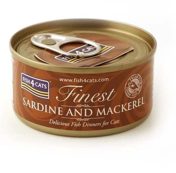 Fish4Cats Sardine with Mackerel Cat Food 70g offers grain-free, omega-rich nutrition for healthy skin, joints, and hydration. Tasty, natural wet food.