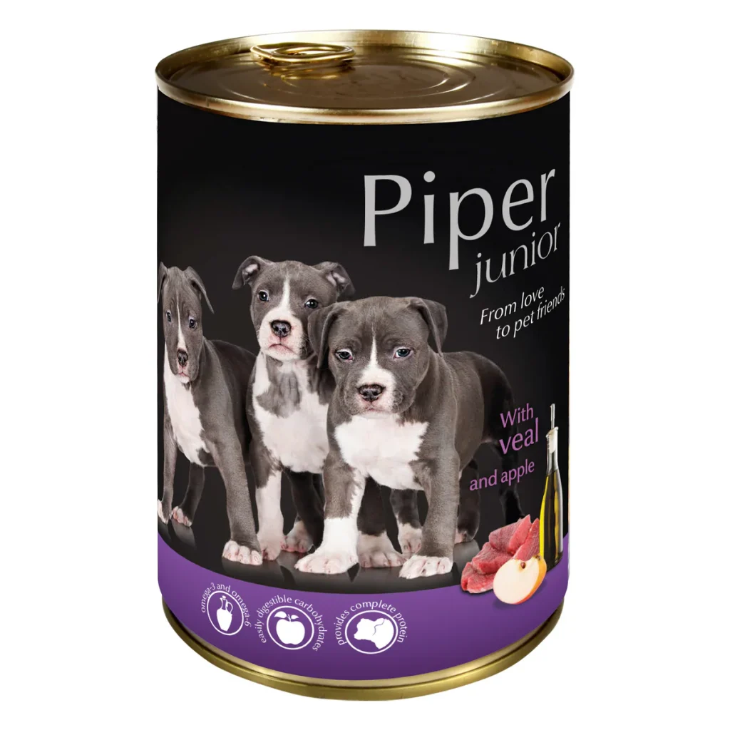 Piper Animals Junior Veal & Apple Wet Dog Food – 400 g