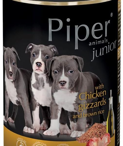 Piper Junior Chicken Gizzards & Brown Rice Wet Dog Food – 400 g