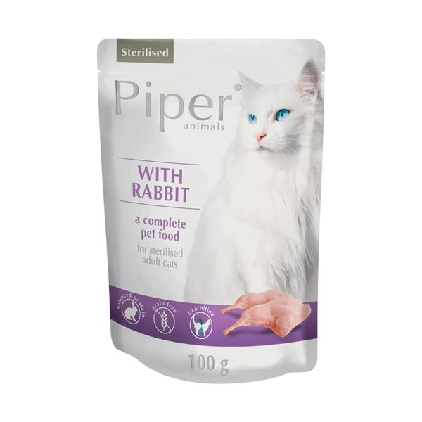 Piper Sterilized Adult Cat Rabbit Wet Food – 400 g