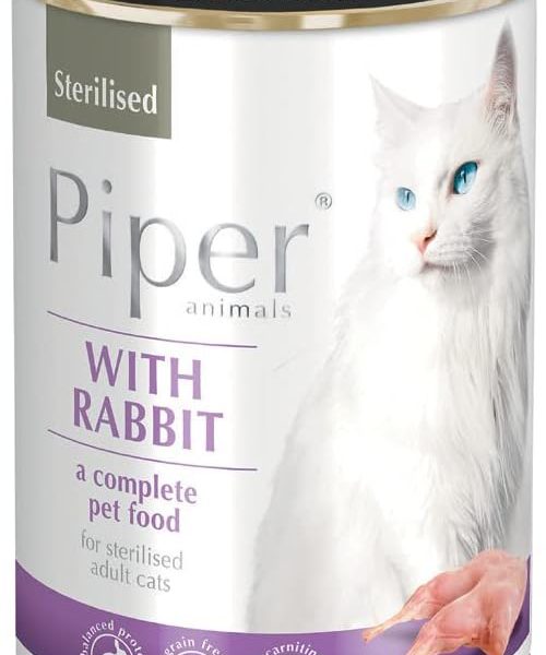 Dolina Noteci Piper Sterilised Rabbit Wet Cat Food – 400 g