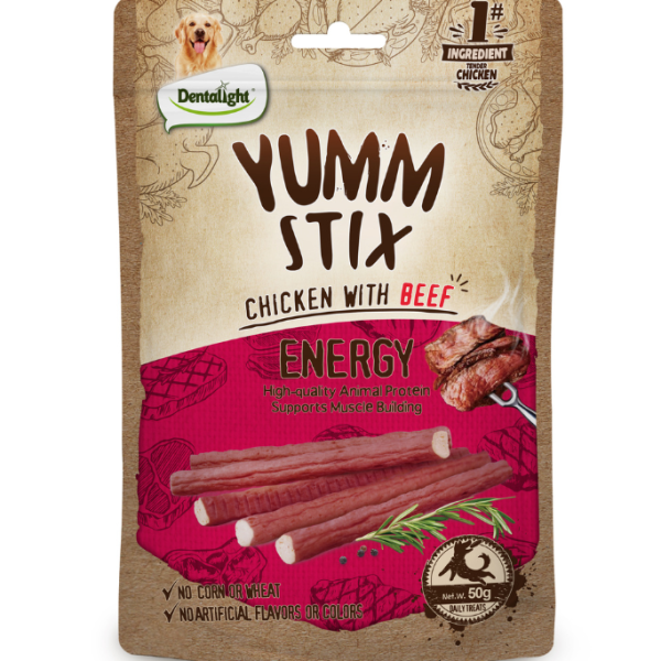 Dentalight Yumm Stix Dog Treat 50g – Chicken with Beef
