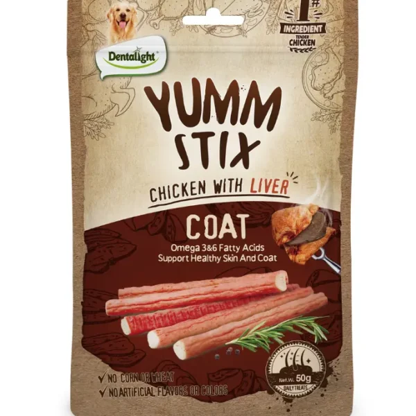 Dentalight Yumm Stix Chicken with Liver Dog Treat 50g