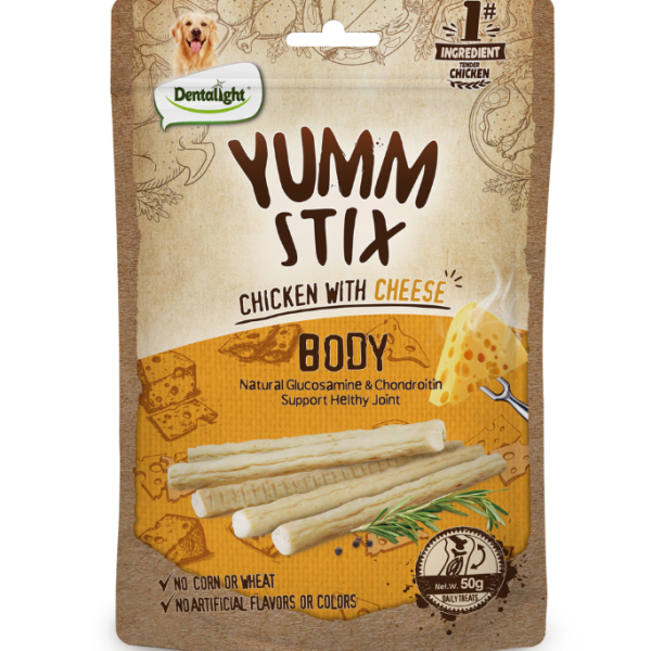 Dentalight Yumm Stix Dog Treat 50g Chicken With Cheese – Dental Chew Snack