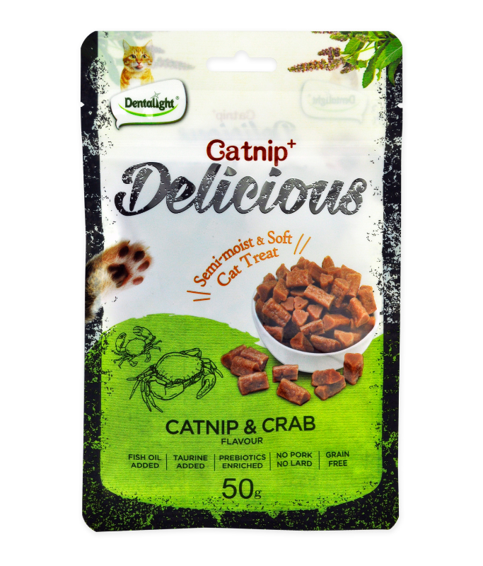 Dentalight Catnip+ Soft Cat Treat 50g - Catnip & Crab