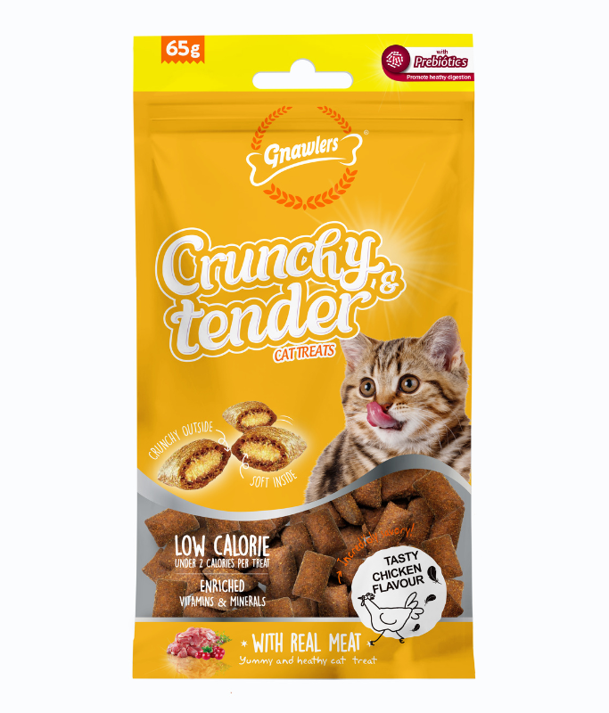 Gnawlers Crunchy & Tender Chicken Cat Treats – 65g