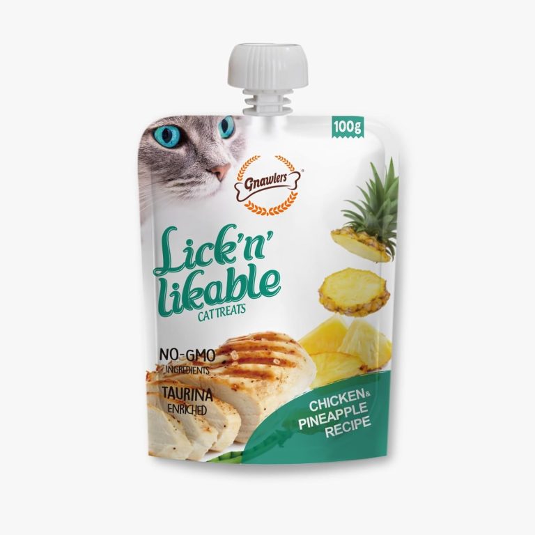 Gnawlers Lick 'n' Lickable Cat Treats Chicken & Pineapple 100g pouch