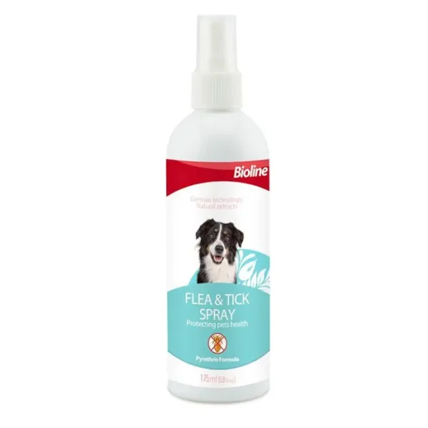 Bioline Flea & Tick Spray for Dogs – 175ml Natural Parasite Control