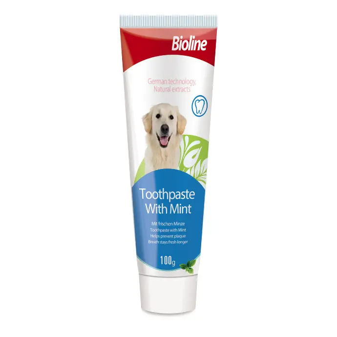 Bioline Tooth Paste for Dogs & Cats – Mint Flavor, 100g
