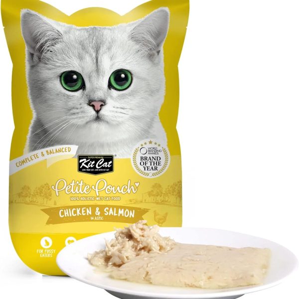Kit Cat Petite Pouch Complete and Balanced Chicken and Salmon Cat Food 70 g