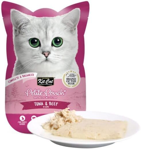 Kit Cat Petite Pouch Tuna & Beef in Aspic Wet Cat Food – 70g