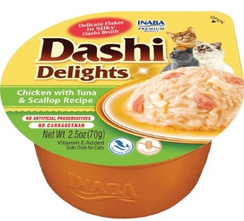 Inaba Dashi Delights Chicken Flakes Cat Treat with Tuna & Scallop 70g