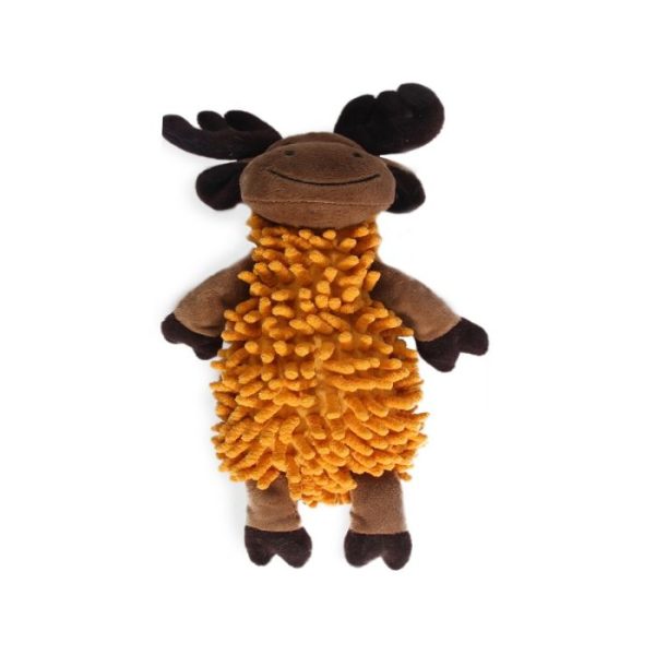 All for Paws Brown Squeaky Deer Plush Dog Toy