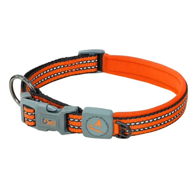 DOCO Small Orange Reflective Nylon Dog Collar (39-44x1.5cm)