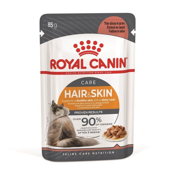 Royal Canin Hair & Skin Care Wet Food Slices in Gravy for Adult Cats (1+ Years)