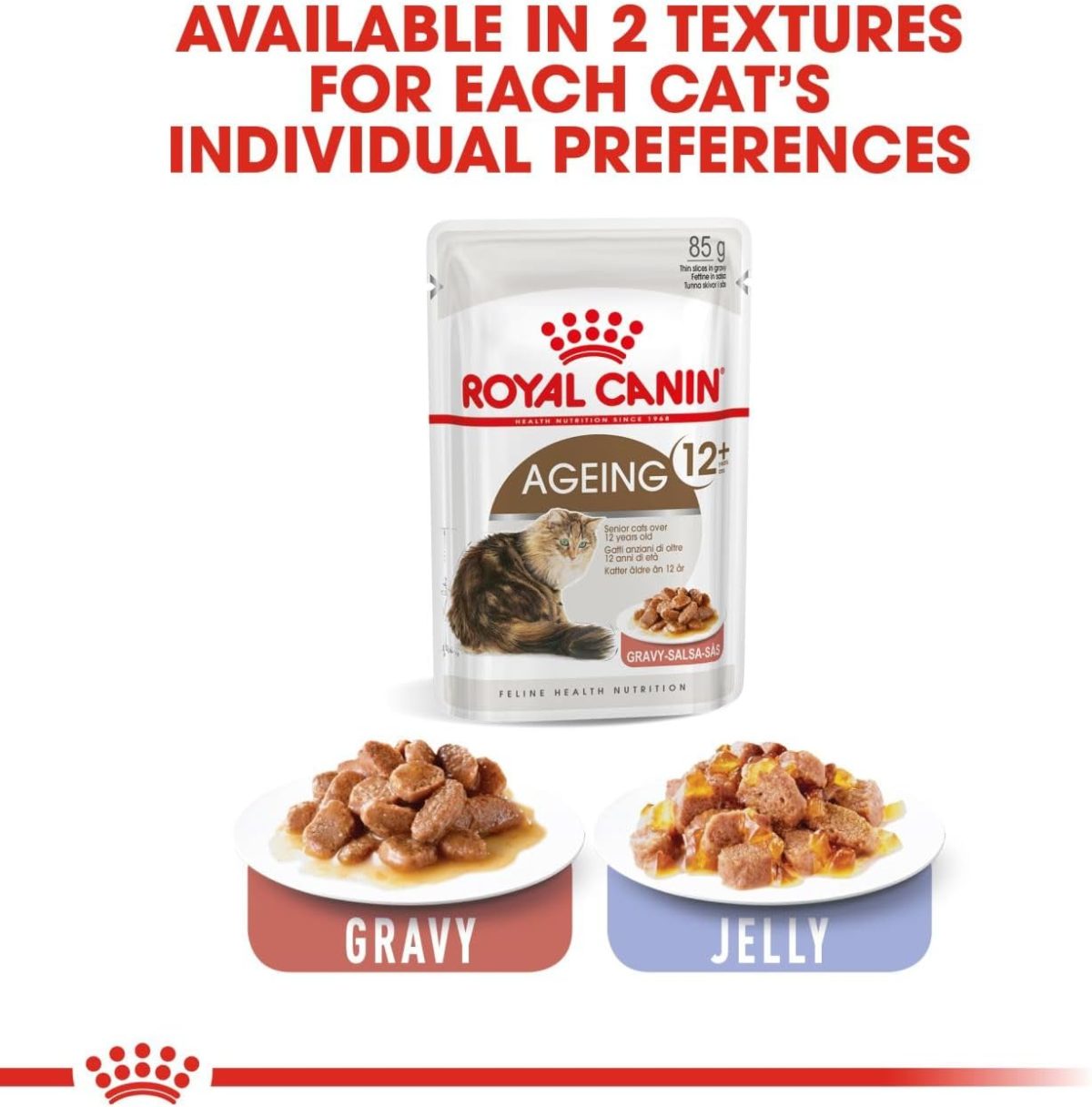 Royal Canin Ageing 12+ Wet Cat Food in Gravy 85g pouch pack