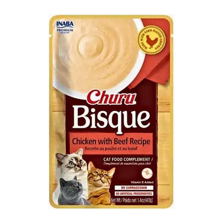 Inaba Churu Bisque Chicken & Beef Cat Wet Food – 40g