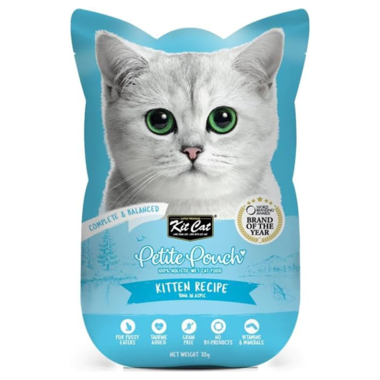 Kit Cat Petite Pouch Wet Cat Food with Tuna in Aspic for Kittens – 70g