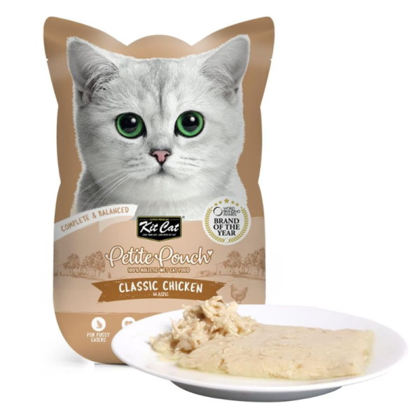 Kit Cat Petite Pouch Wet Cat Food with Classic Chicken in Aspic