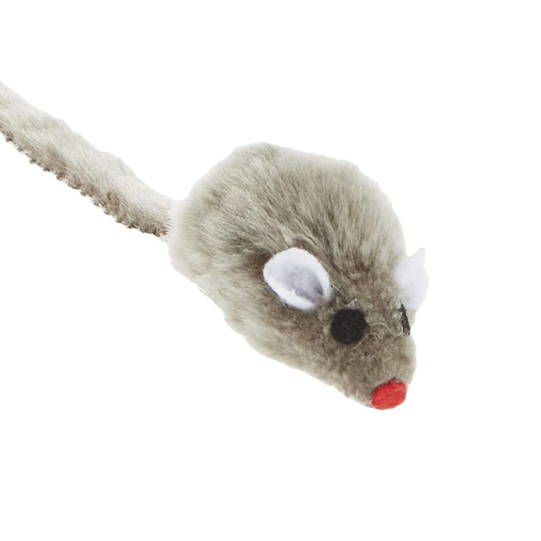 Duvo Plus Plush White Mouse Cat Toy – 58CM