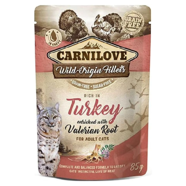 Carnilove Wild Origin Turkey & Valerian Root Wet Cat Food in Gravy – 85 g