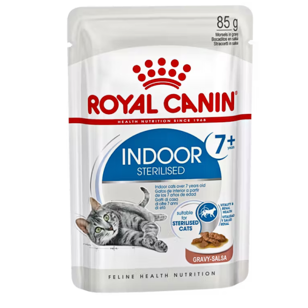 Indoor Sterilised 7+ Cat Wet Food – Royal Canin Gravy 85g