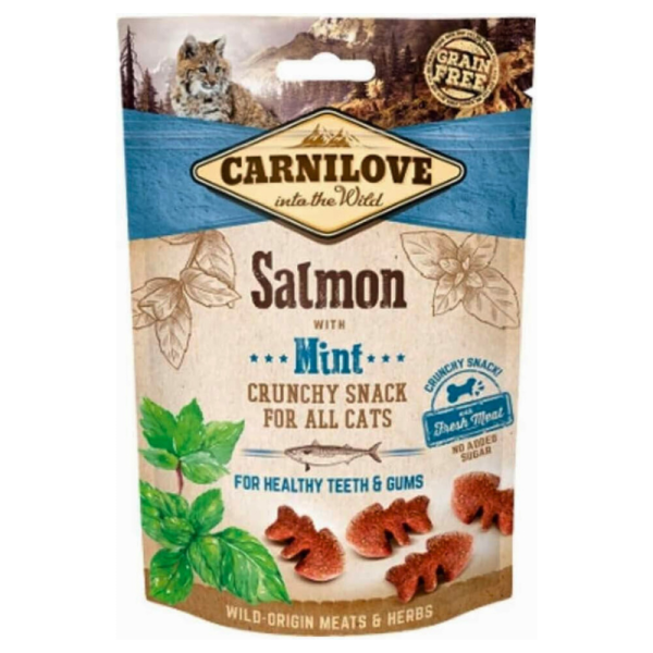 Carnilove Salmon With Mint Crunchy Snack Cat Treats - 50G