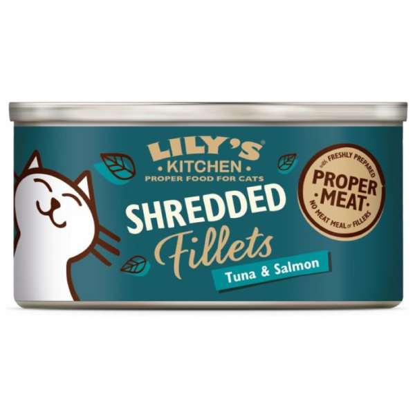 LILY'S KITCHEN Shredded Fillets Tuna & Salmon in Broth Wet Cat Food - 70G