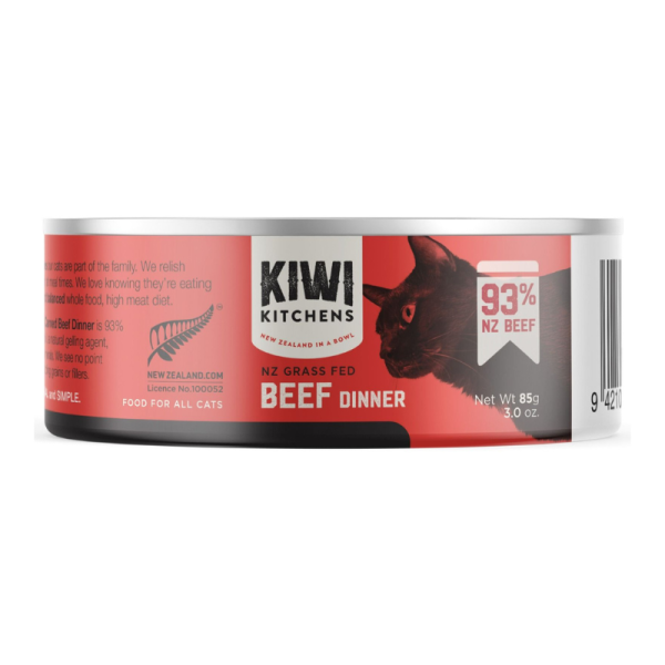 Kiwi Kitchens Grass Fed Beef Dinner Canned Wet Cat Food 85g