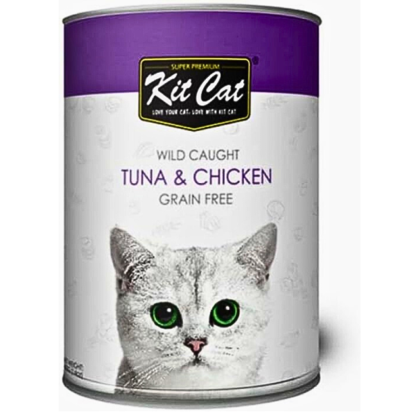 Kit Cat Atlantic Tuna with Chicken Canned Cat Food 400g