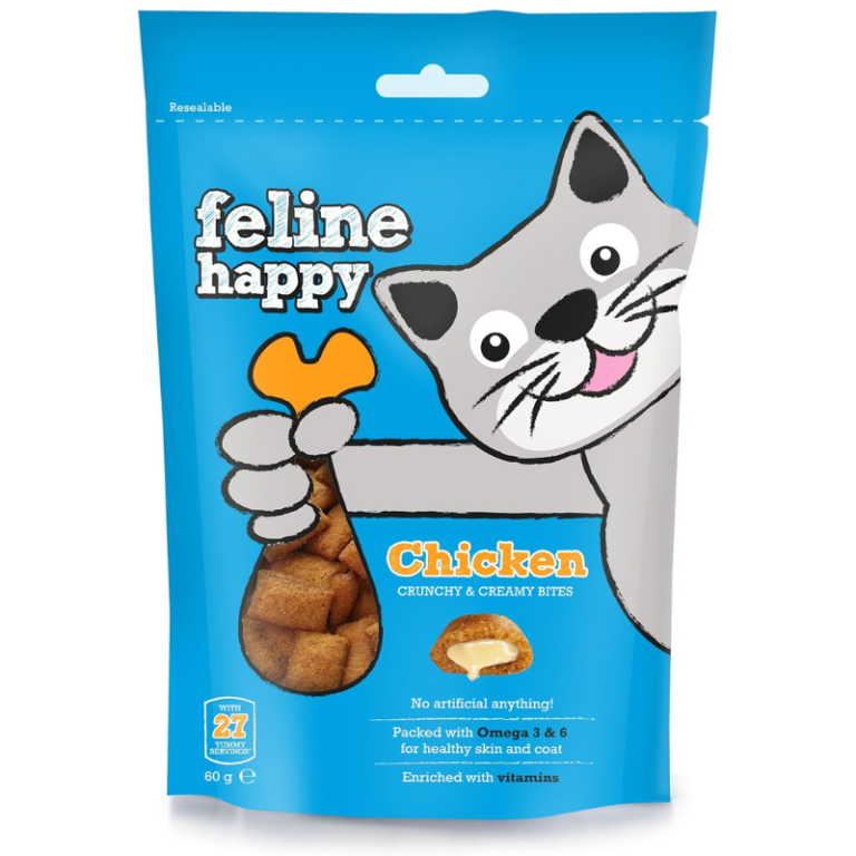 Cat Treat – Feline Happy Crunchy & Creamy Chicken 60G