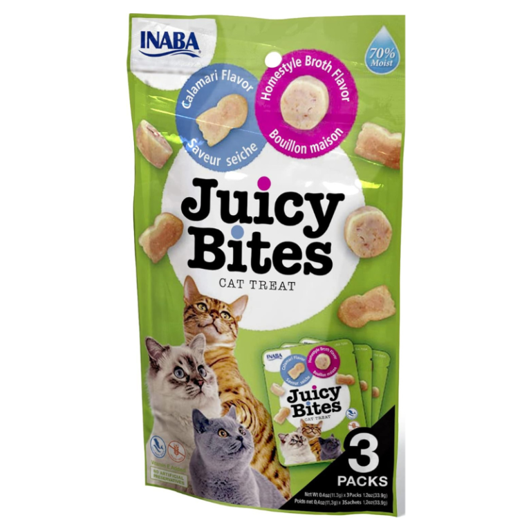 Cat Treats – Inaba Juicy Bites Calamari Flavor 33.9g (3 Pouches)