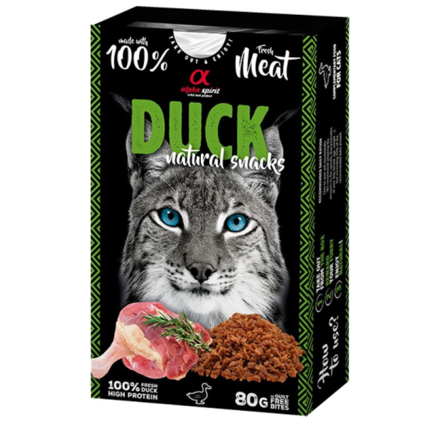 Alpha Spirit Natural Snacks for Cats - Duck 80g