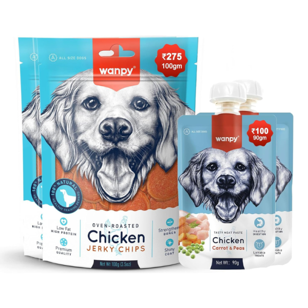 Wanpy Oven-Roasted Chicken Jerky Chip Dog Treats