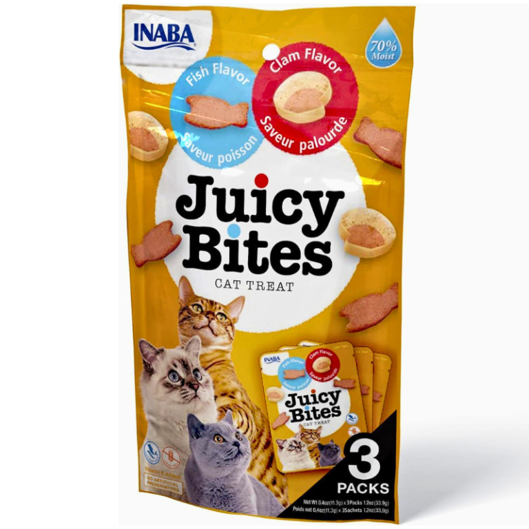Inaba Juicy Bites Cat Treats – Fish & Clam Flavor 3 x 11.3g