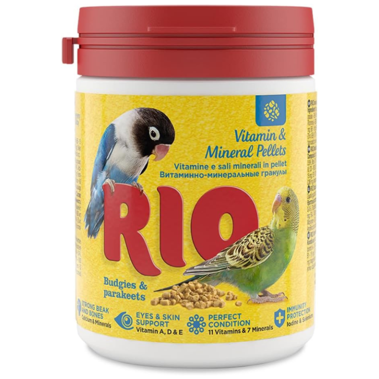 RIO Vitamin and Mineral Pellets for Budgies and Parakeets Food Supplement 120g