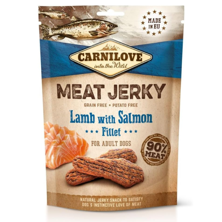 Carnilove Jerky Snack Lamb with Salmon Fillet Dog Treat – 100g