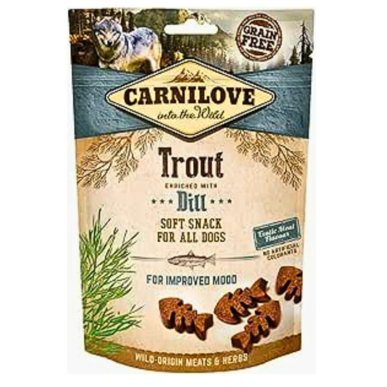 Carnilove Trout Enriched with Dill Soft Snack for Dogs – 200g