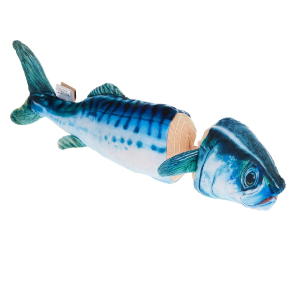 All for Paws Blue Chopped Mackerel Plush Cat Toy with Catnip