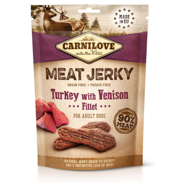 Carnilove Dog Treat Jerky Snack Turkey with Venison Fillet – 100g