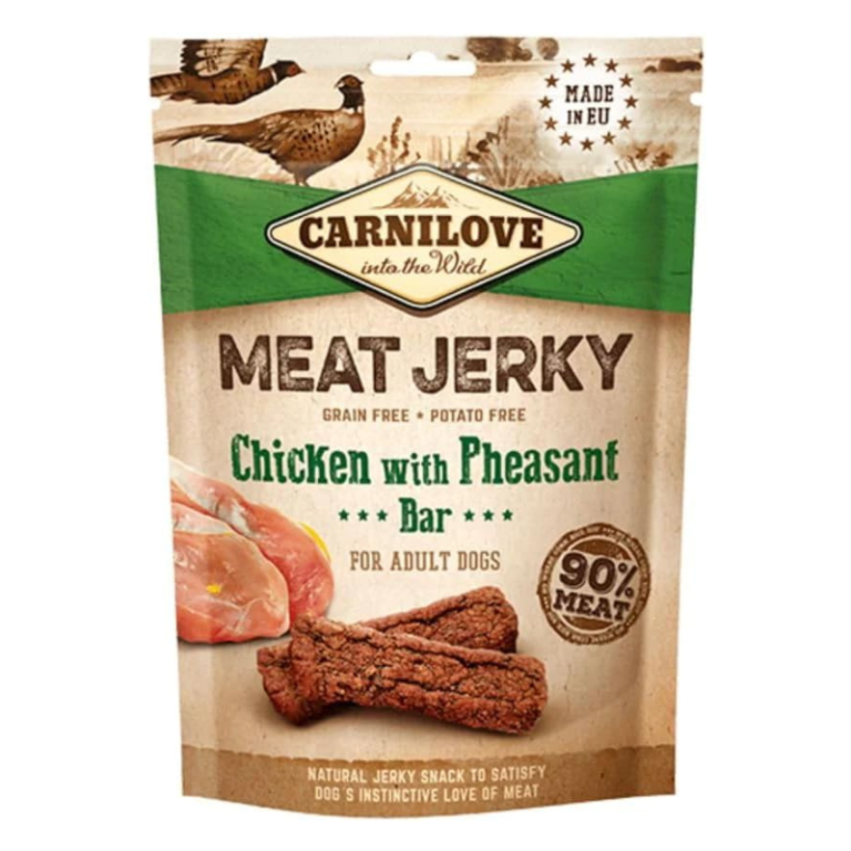 Carnilove Jerky Snack Chicken with Pheasant Bar Dog Treat – 100g