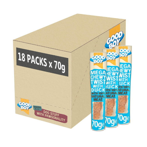 Good Boy Mega Chewy Twist Dog Treats with Duck 70g