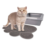 Flamingo Gray Cat Litter Tray Mat – 40x30cm