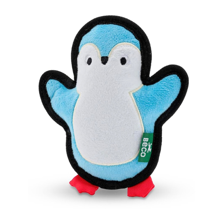 Beco Peggy Penguin Plush Dog Toy – Small, Light Blue & White