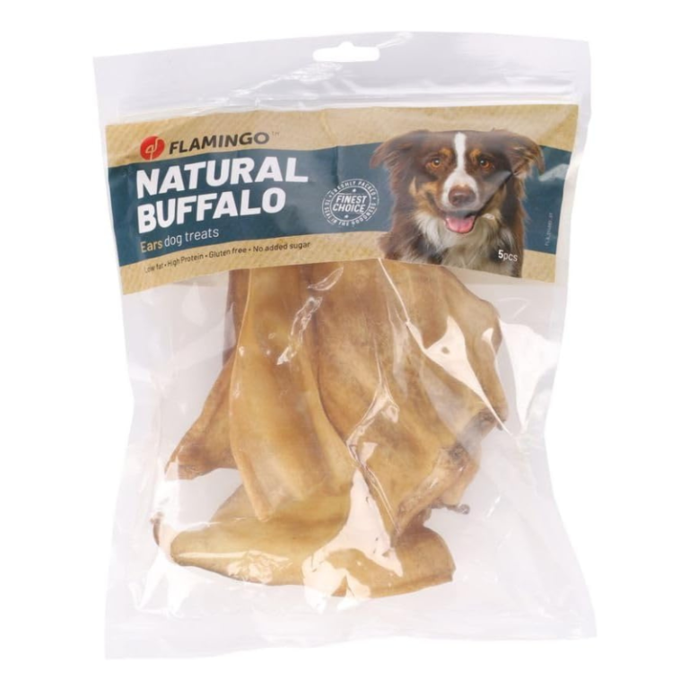 Flamingo, Dog Treats, Dog Chews, Buffalo Ears, Natural Dog Treat, Dental Chew, Protein Dog Snack, Long-Lasting Chew