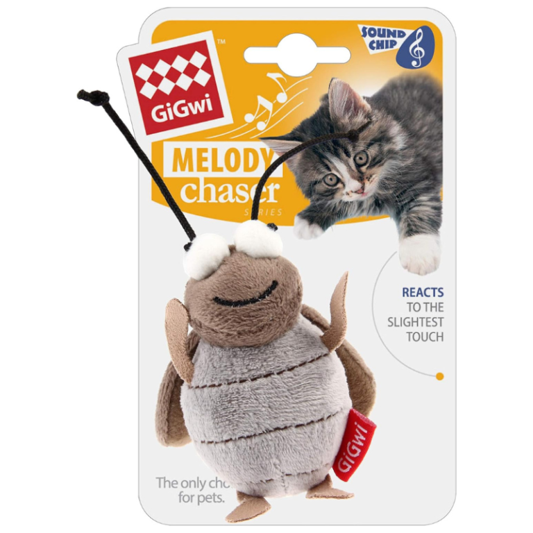 Gigwi Brown & White Melody Chaser Cat Toy with Sound Chip