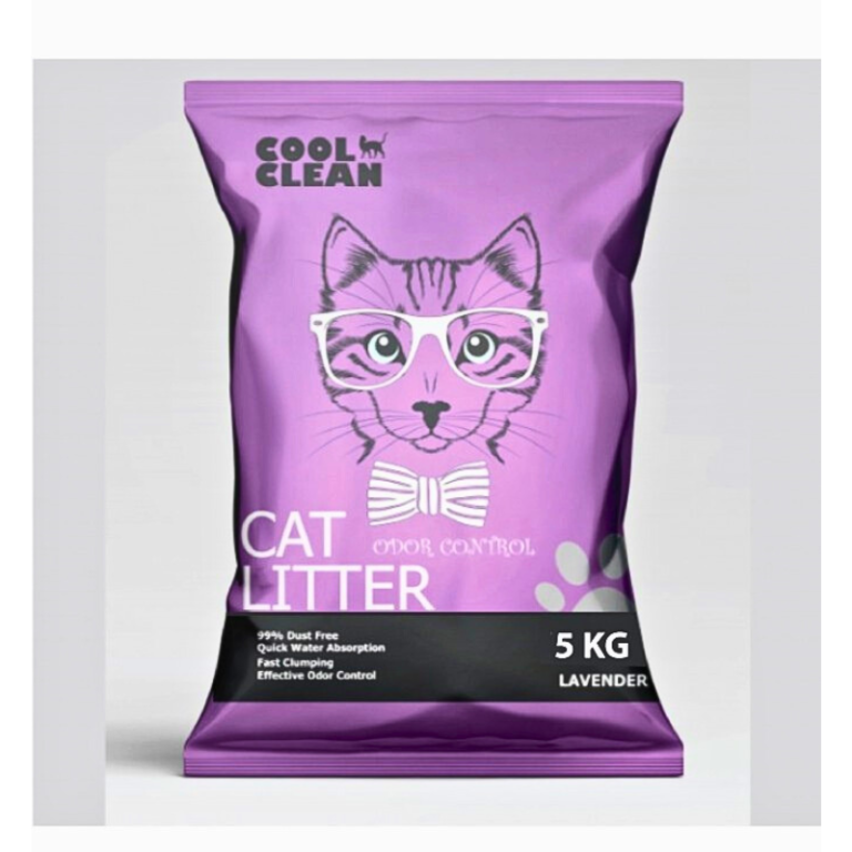 Cool Clean Clumping Cat Litter – Lavender Scent – 5kg Ultra Compact