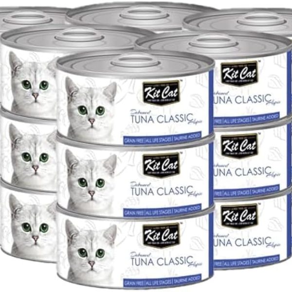 Kit Cat Classic Tuna Wet Cat Food Grain-Free Toppers 80g – 24pcs Pack