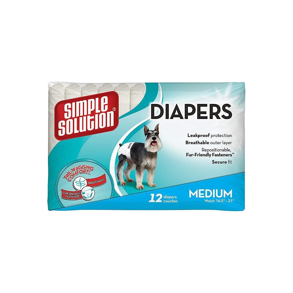10279105849 Simple Solution, Dog Diapers, Female Dog Diapers, Medium Dog Diapers, Pet Hygiene, Disposable Dog Diapers, Incontinence Care, Heat Cycle Protection